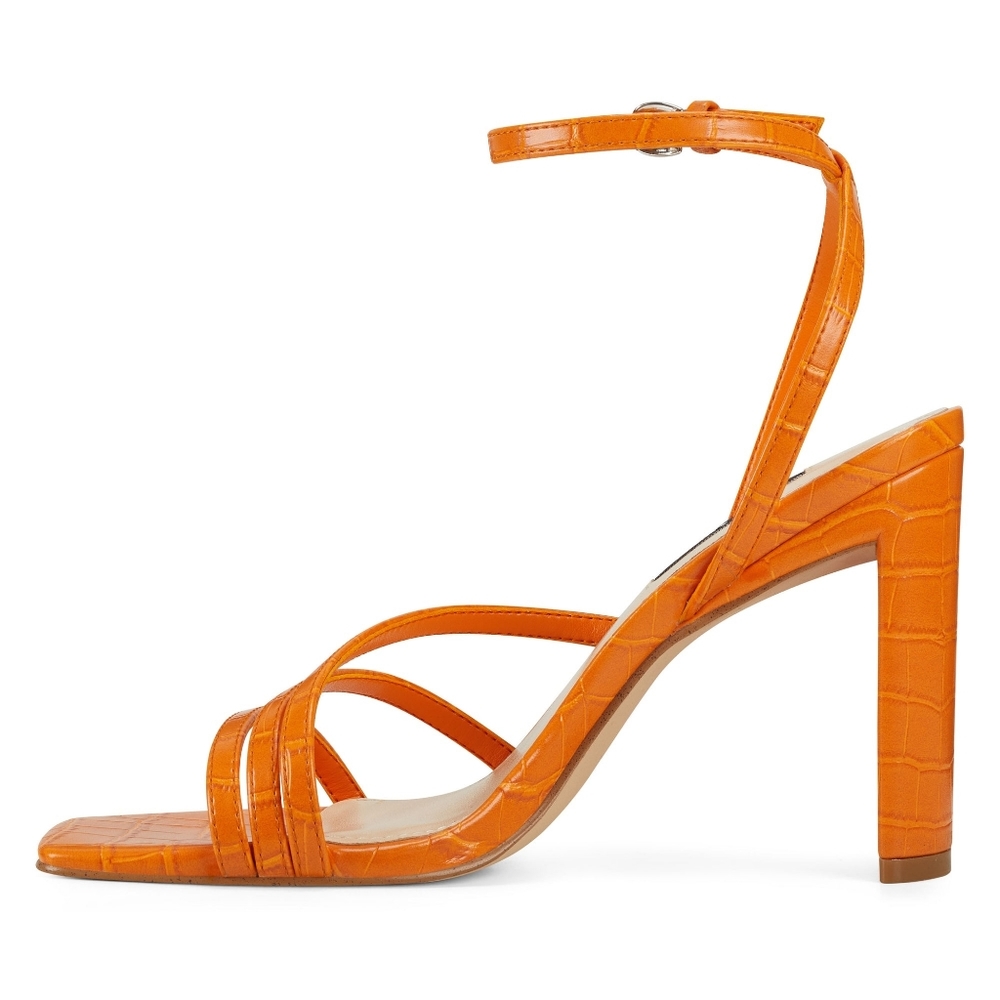 Nine West Zelina Orange Strappy Sandals in Size 11
